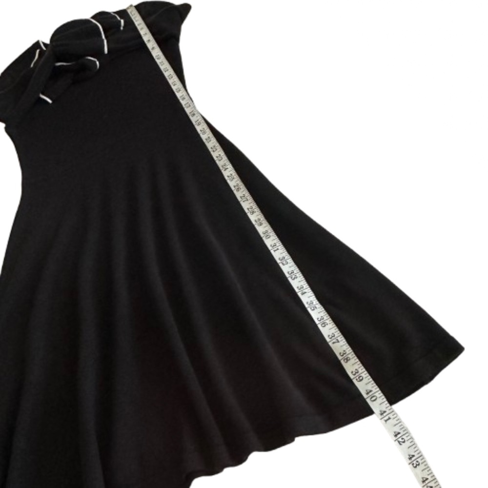 Vince Camuto Women S Black & White Sleeved Ruffled Fit & Flare Midi Knit Dress - Picture 11 of 13